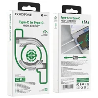 Дата кабель Borofone BX44 High-energy Type-C to Type-C 100W (2m) Білий