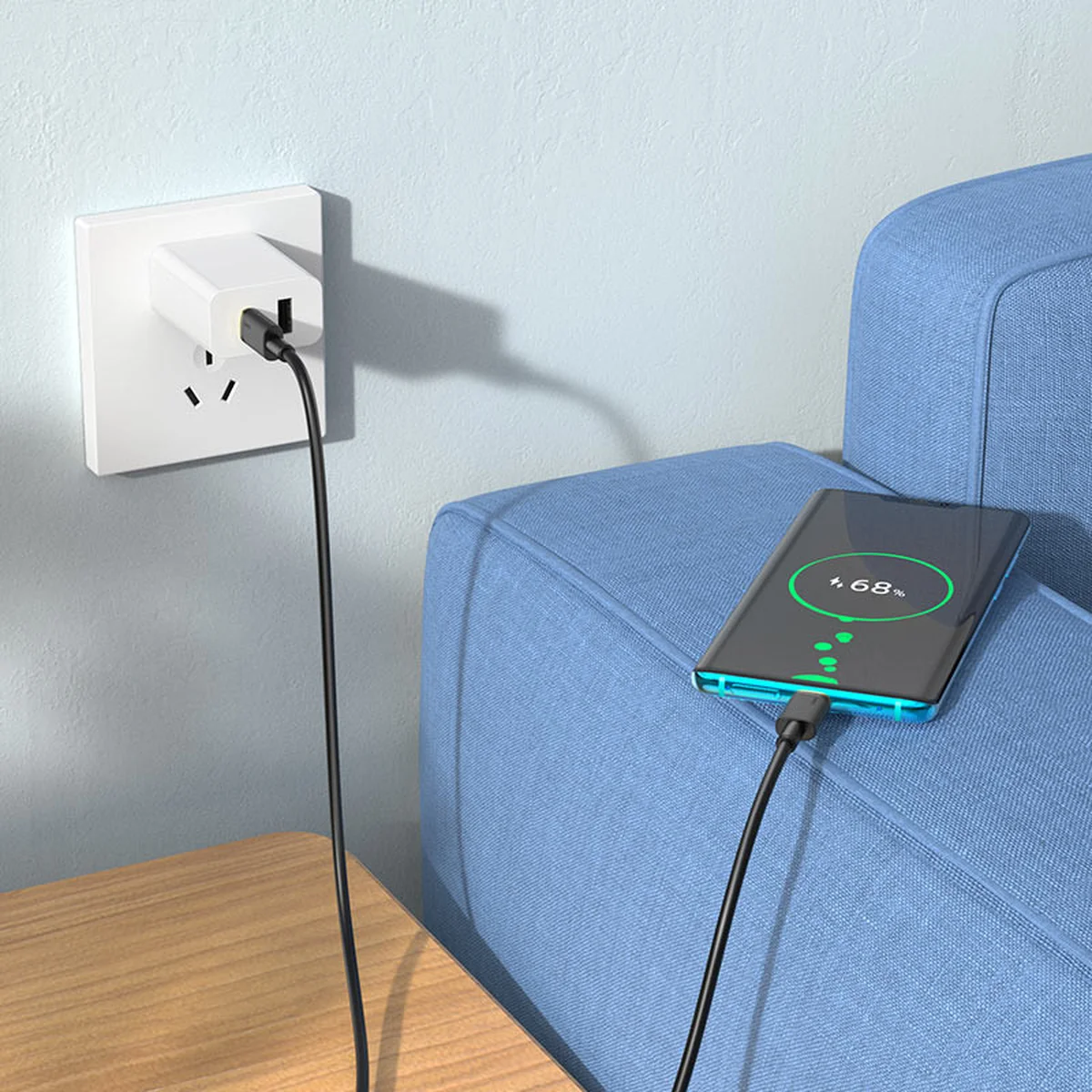 Дата кабель Hoco U109 Type-C to Type-C 100W (1.2m) Black