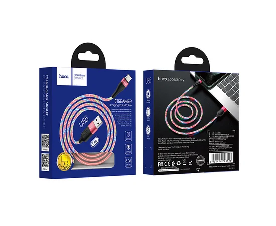 Дата кабель Hoco  U85 "Charming Night" Type-C (1М) Розовый