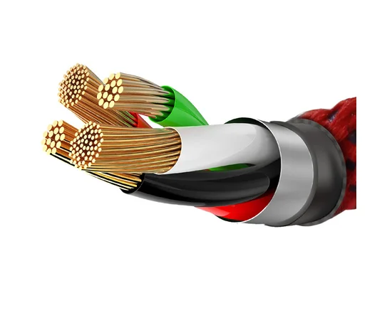 Дата кабель Baseus C-shaped (со световым индикатором) USB to Lightning 2.4A (1m) Красный