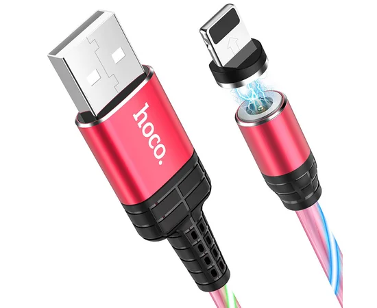 Дата кабель Hoco U90 "Ingenious streamer" Lightning (1m) Красный