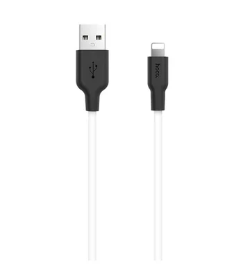 Дата кабель Hoco X21 Plus Silicone Lightning Cable (2m) black_white