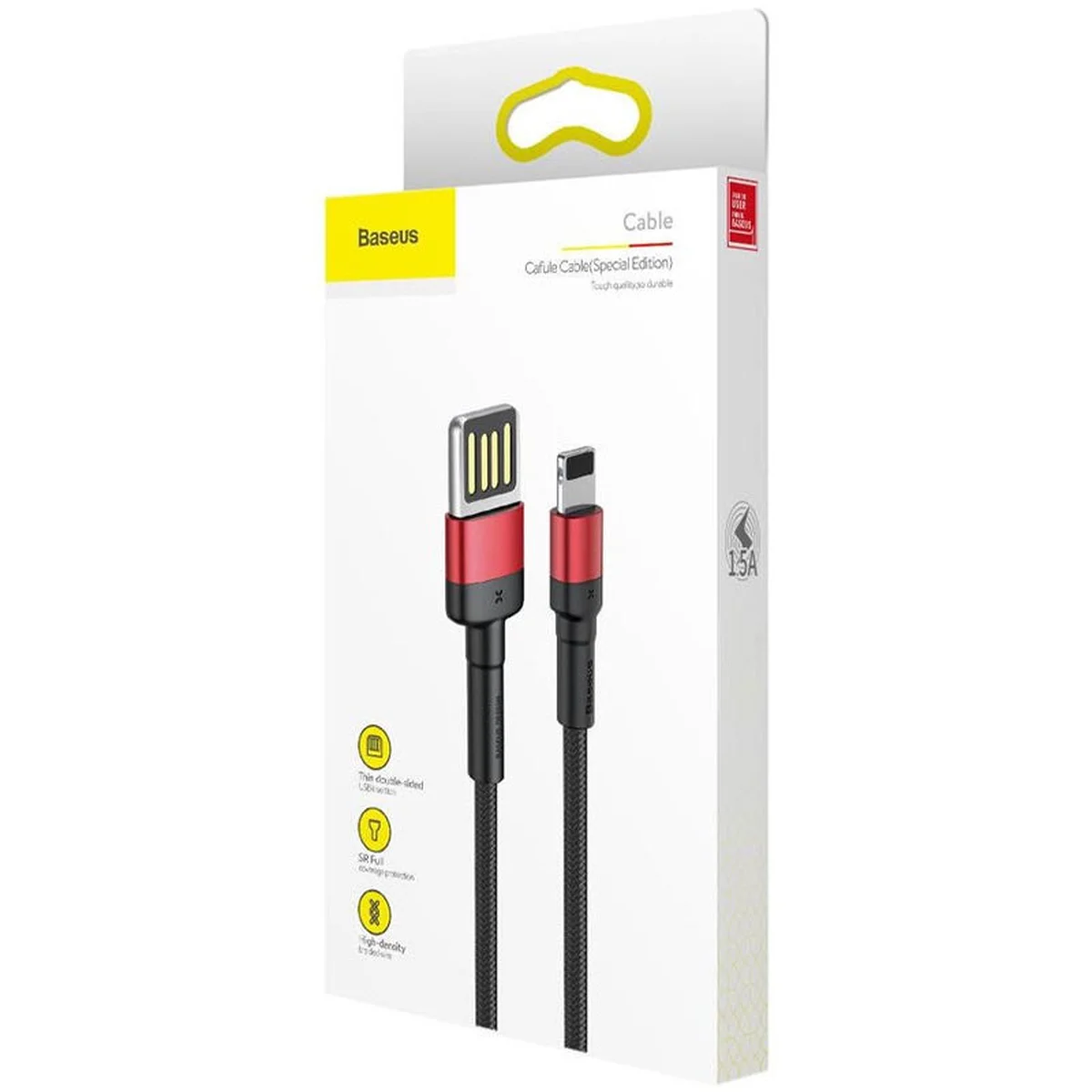 Дата кабель Baseus Cafule Lightning Cable Special Edition 2.4A (1m) (CALKLF) Черный / Красный