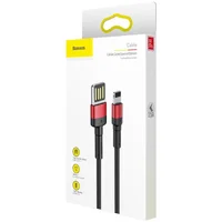 Дата кабель Baseus Cafule Lightning Cable Special Edition 2.4A (1m) (CALKLF) Черный / Красный