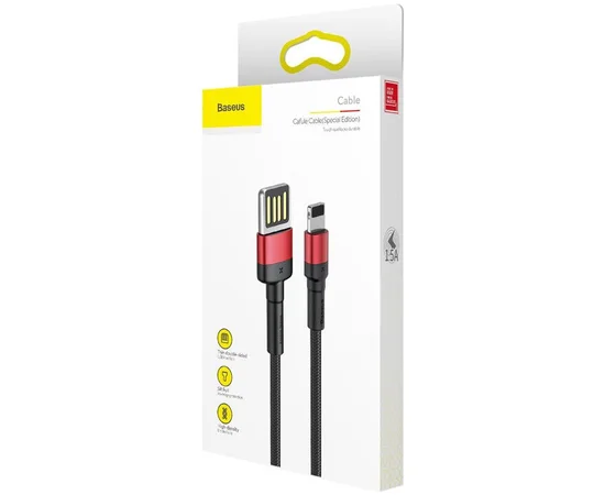 Дата кабель Baseus Cafule Lightning Cable Special Edition 2.4A (1m) (CALKLF) Черный / Красный