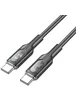 Дата кабель Hoco U120 Transparent explore Intelligent Power-off PD 60W Type-C to Type-C (1.2m) Black