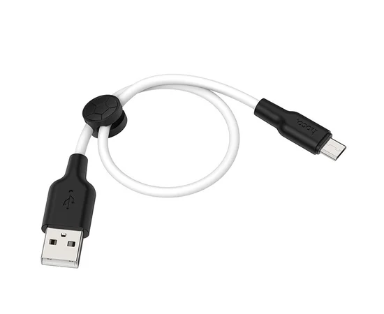 Дата кабель Hoco X21 Plus Silicone MicroUSB Cable (0.25m) Черный / Белый