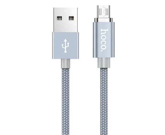 Дата кабель Hoco Magnetic U40А плетеный USB to MicroUSB (1m) Серый