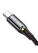 Дата кабель Baseus C-shaped (со световым индикатором) USB to Type-C 3A (1m) Черный
