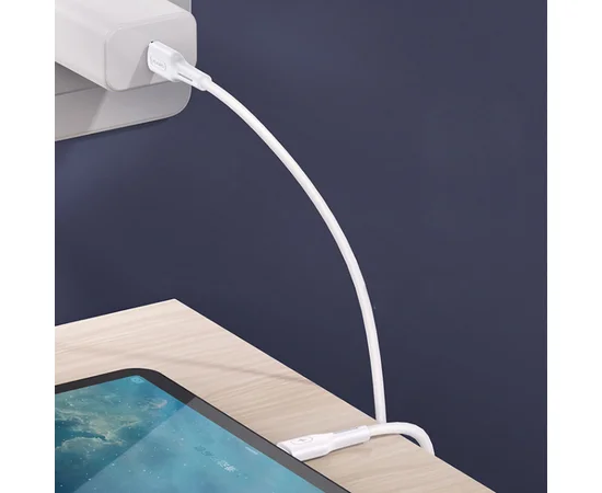 Дата кабель USAMS US-SJ459 U43 Type-C to Type-C 100W PD (1.2m) Белый