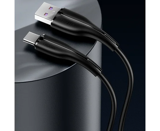 Дата кабель Usams US-SJ376 U38 Type-C 5A Fast Charging & Data Cable 1m Черный