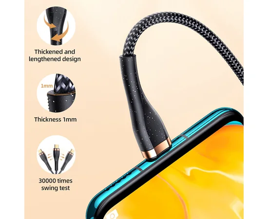 Дата кабель Usams US-SJ488 U64 Aluminum Alloy USB to Type-C 1.2m Черный