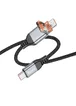 Дата кабель Hoco U128 Viking 2in1 USB/Type-C to Type-C (1m) Black