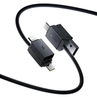Дата кабель Baseus Versatile Two-for-Two USB/Type-C to Type-C/Lightning 60W (1m) (CB000162) Cosmic Black
