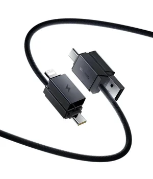 Дата кабель Baseus Versatile Two-for-Two USB/Type-C to Type-C/Lightning 60W (1m) (CB000162) Cosmic Black