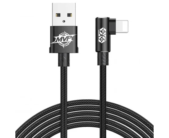 Дата кабель Baseus MVP Elbow L-образное подключение USB to Lightning 1.5A (2m) (CALMVP-A) Черный