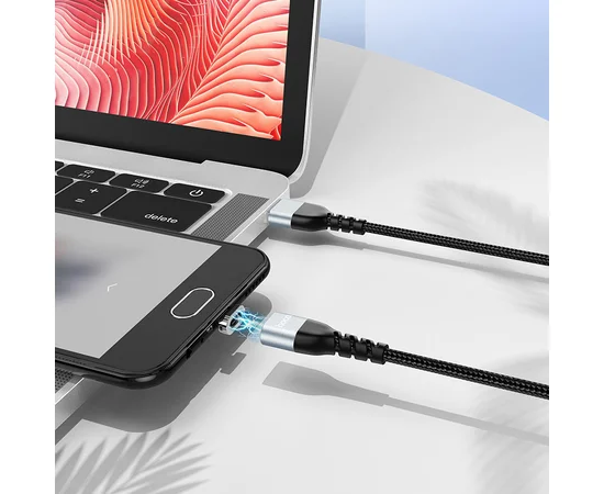 Дата кабель Hoco U96 "Traveller magnetic" MicroUSB (1.2m) Черный