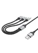 Дата кабель Hoco X102 Fresh 3in1 USB to Lightning + MicroUSB + Type-C (1m) Black