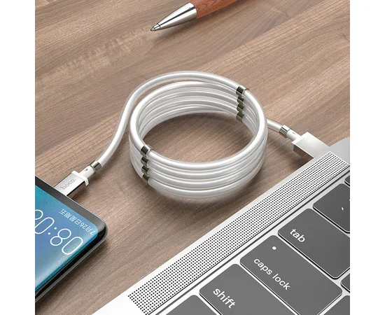 Дата кабель Hoco U91 "Magic magnetic" Type-C (1М) Белый