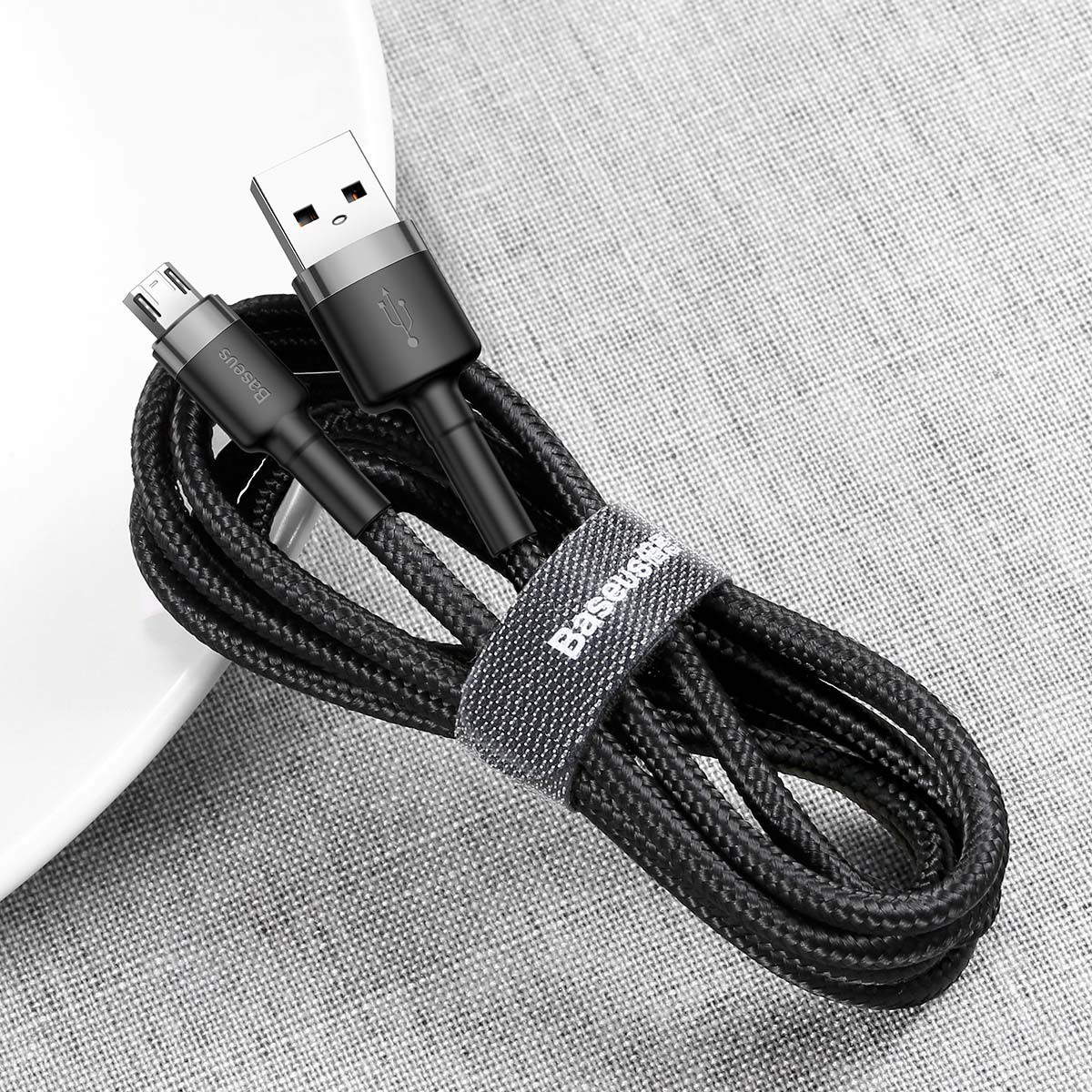 Дата кабель Baseus Cafule MicroUSB Cable 1.5A (2m) Серый / Черный