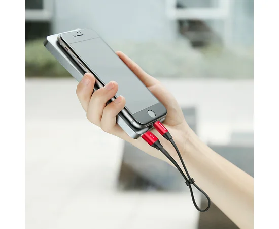 Дата кабель Baseus Nimble Portable USB to Lightning (23см) (CALMBJ-B01) Черный / Красный