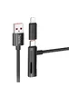 Дата кабель Hoco U135 Incredible 2in1 USB to Lightning/Type-C (1m) Black