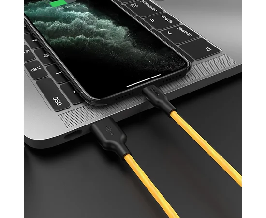 Дата кабель Hoco X21 Plus Silicone Lightning Cable (2m) Black / Yellow