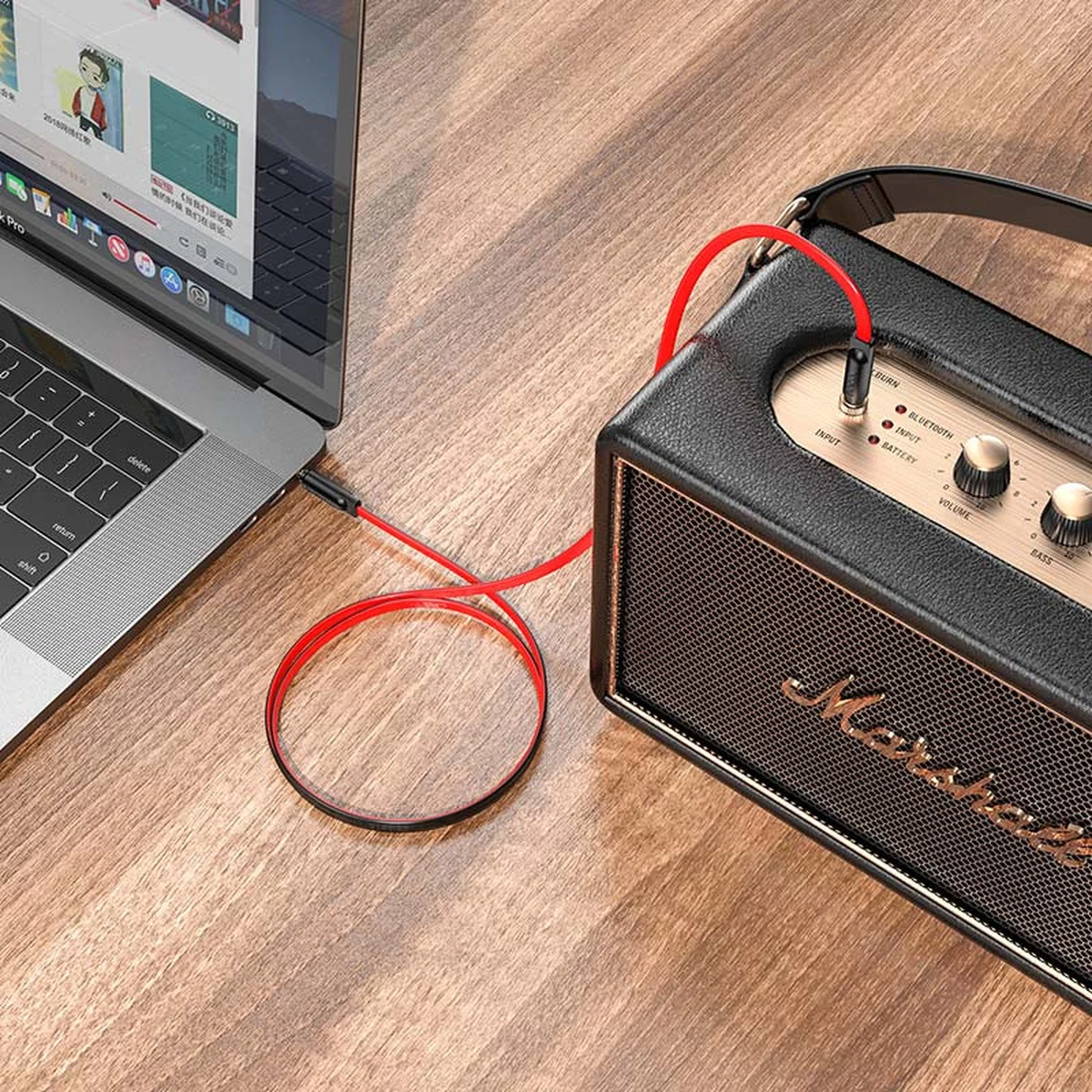 Аудио кабель Aux Hoco UPA16 (2m) Красный