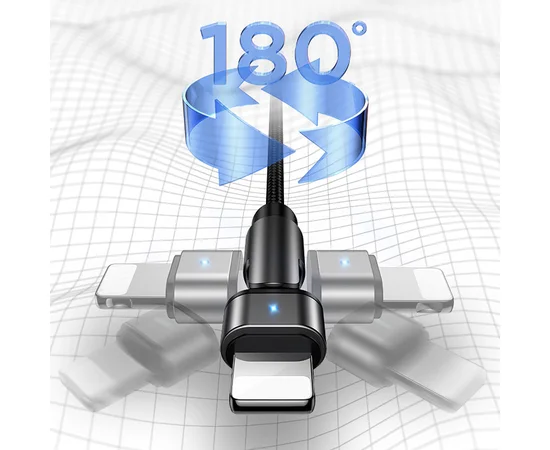 Дата кабель USAMS US-SJ476 U60 Rotatable USB to Lightning (1m) Черный