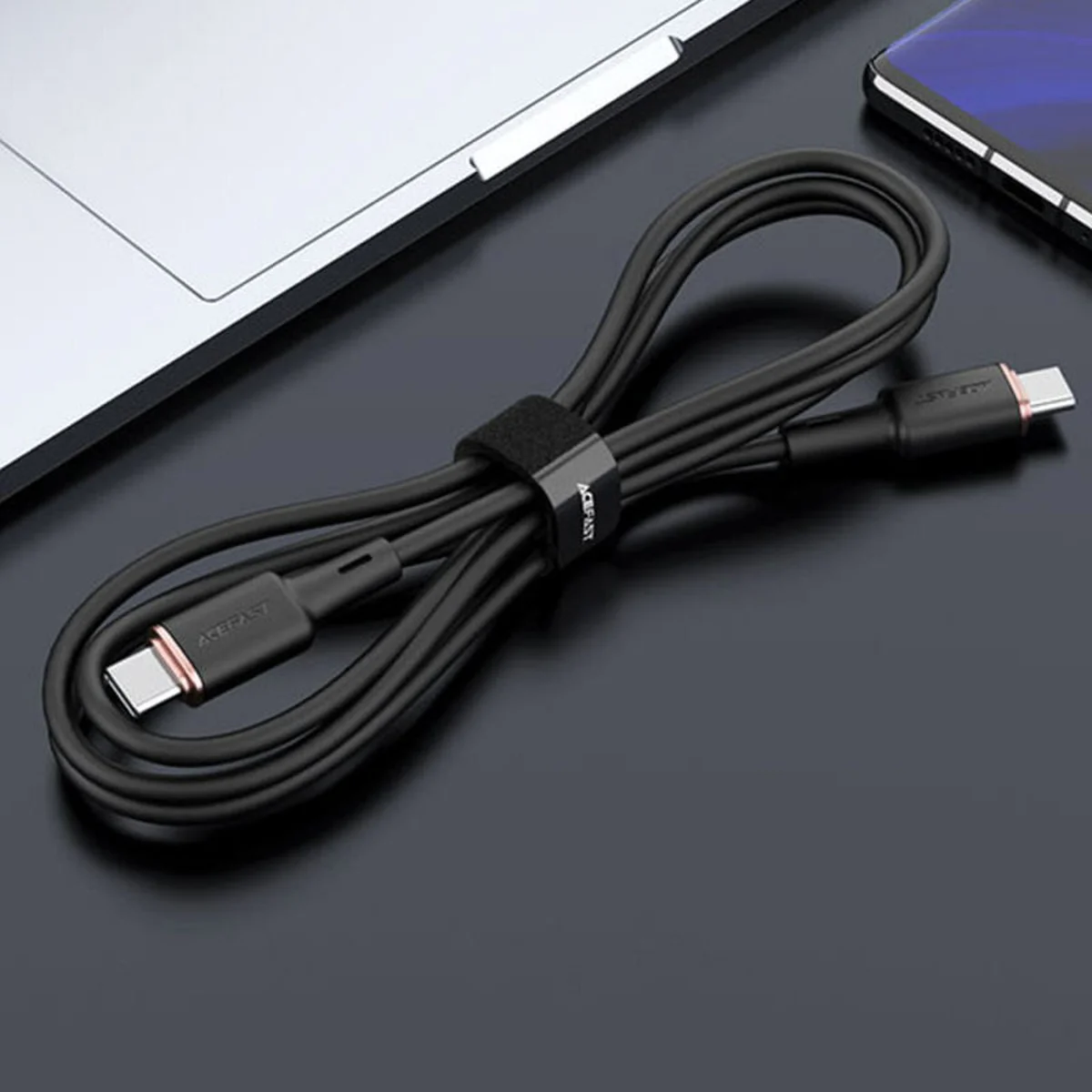 Дата кабель Acefast C2-03 USB-C to USB-C zinc alloy silicone (1m) Black