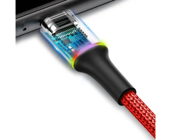 Дата кабель Baseus Halo Data Type-C 3A (0.25m) Красный