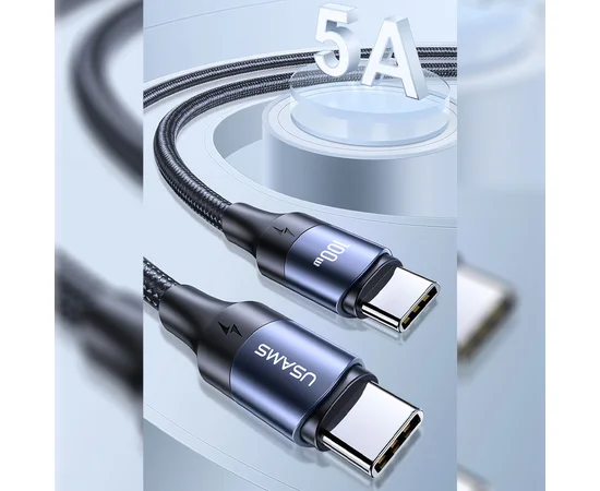 Дата кабель USAMS US-SJ526 U71 Type-C to Type-C PD 100W (3m) Black