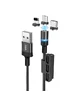 Дата кабель Hoco DU42 Magnetic 3in1 Lightning-microUSB-Type-C (1m) Черный