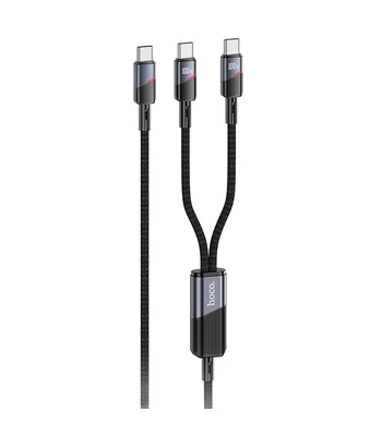 Дата кабель Hoco U139 Type-C to Type-C/Type-C 100W (1.2m) Black