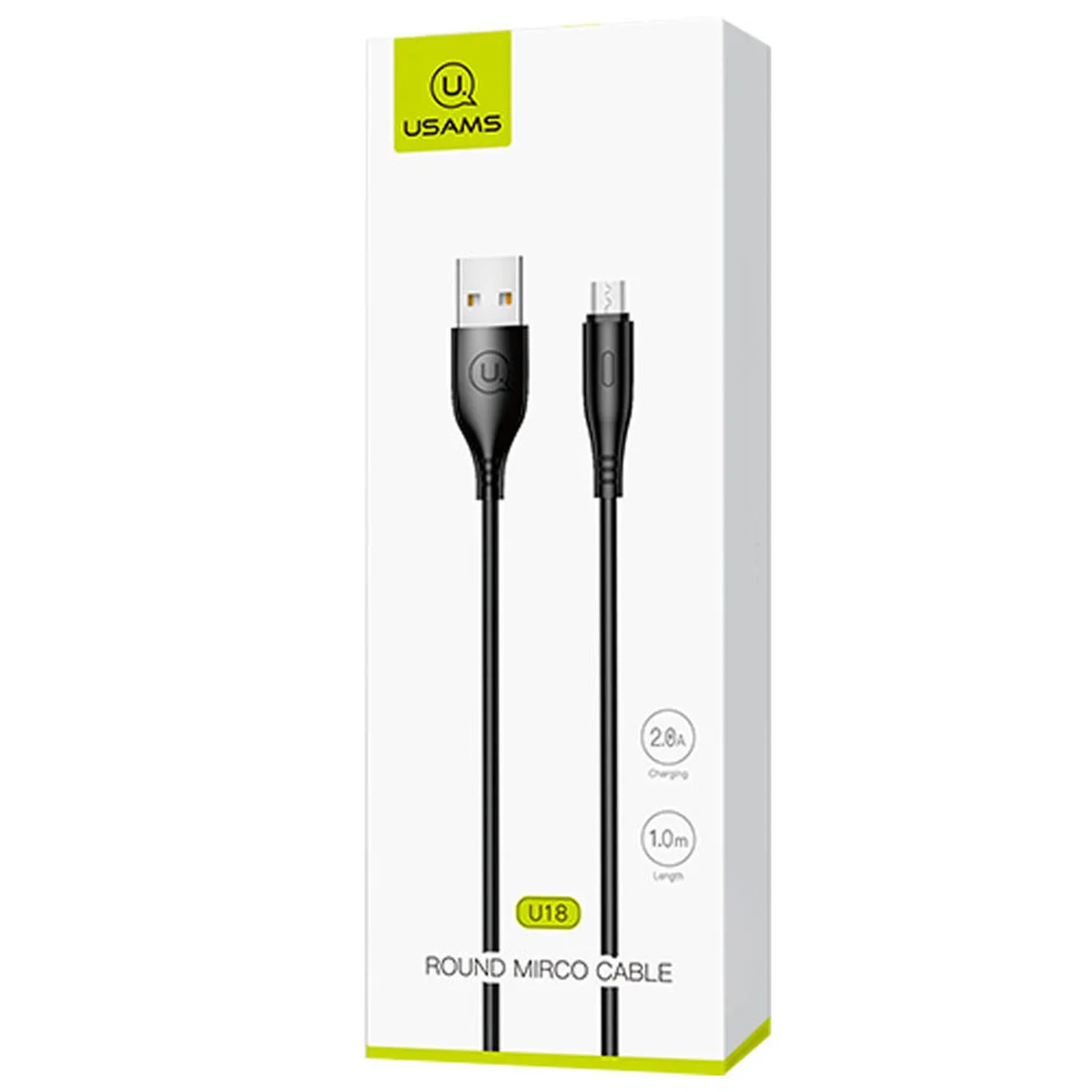 Дата кабель USAMS US-SJ268 U18 Round MicroUSB Cable (1m) Чорний