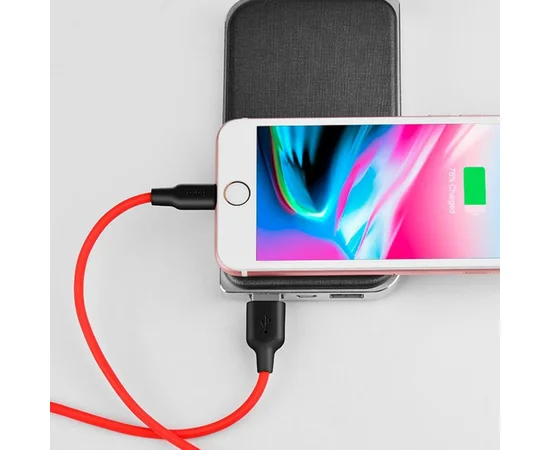 Дата кабель Hoco X21 Silicone Lightning Cable (1m) Black / Red