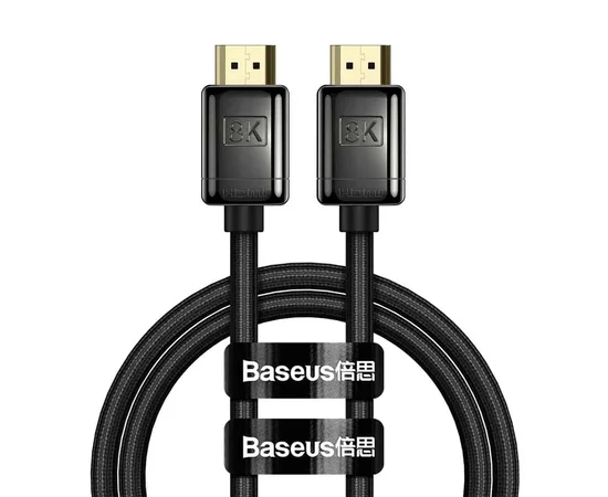 Дата кабель Baseus HDMI High Definition Series 8KHDMI To 8KHDMI (Zinc alloy) (1m) (WKGQ000001)) Black