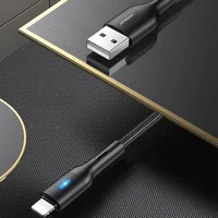 Дата кабель USAMS US-SJ425 U-Bob Series USB to Lightning Smart Power-off Cable (1.2m) Черный