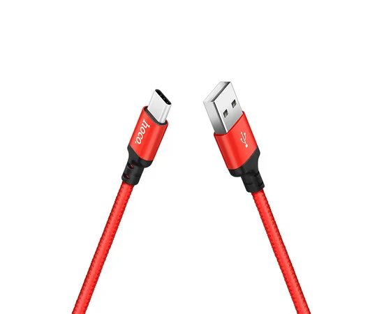 Дата кабель Hoco X14 Times Speed USB to Type-C (1m) Черный / Красный