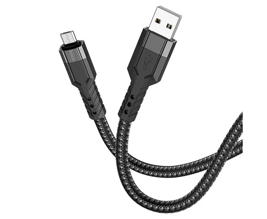 Дата кабель Hoco U110 charging data sync USB to MicroUSB (1.2 m) Черный