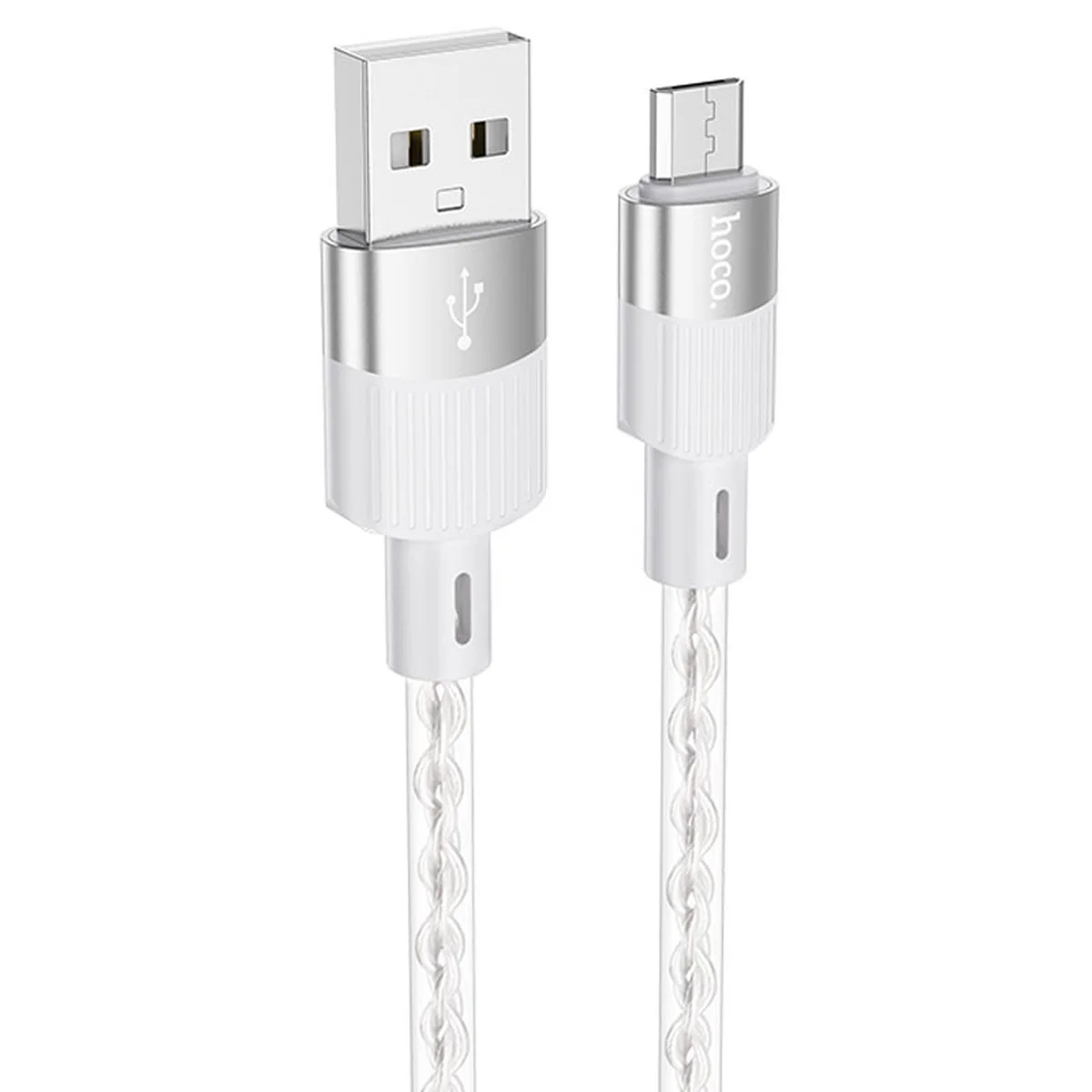 Дата кабель Hoco X99 Crystal Junction USB to MicroUSB (1.2m) Gray