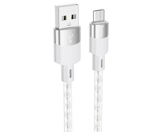 Дата кабель Hoco X99 Crystal Junction USB to MicroUSB (1.2m) Gray