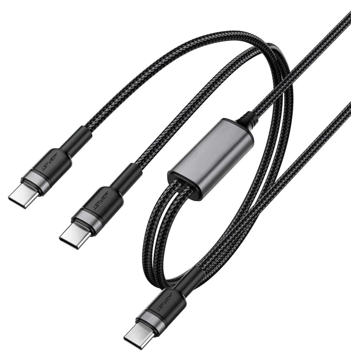 Дата кабель Acefast C22-02 2in1 Type-C to Type-C/Type-C 100W (1.2m) Black