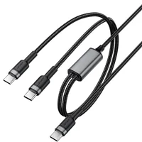 Дата кабель Acefast C22-02 2in1 Type-C to Type-C/Type-C 100W (1.2m) Black