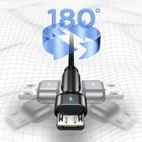 Дата кабель USAMS US-SJ478 U60 Rotatable USB to MicroUSB (1m) Черный