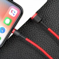 Дата кабель Baseus Cafule Lightning Cable 2.4A (1m) (CALKLF) Червоний