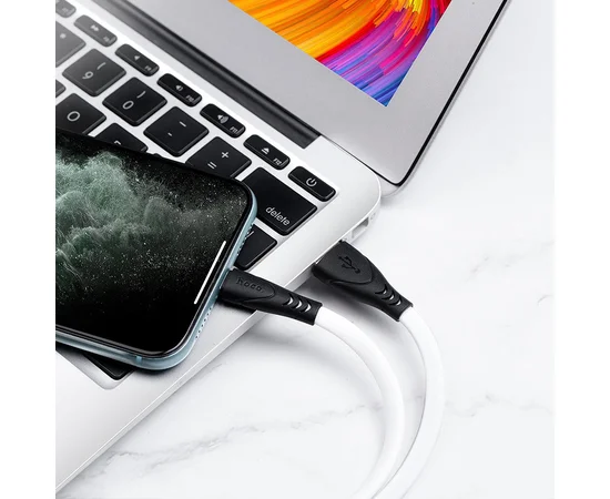 Дата кабель Hoco X42 "Soft Silicone" USB to Lightning (1m) Белый