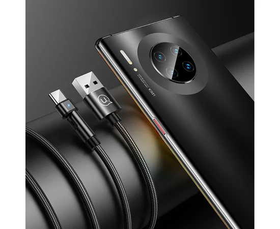 Дата кабель USAMS US-SJ477 U60 Rotatable USB to Type-C (1m) Черный