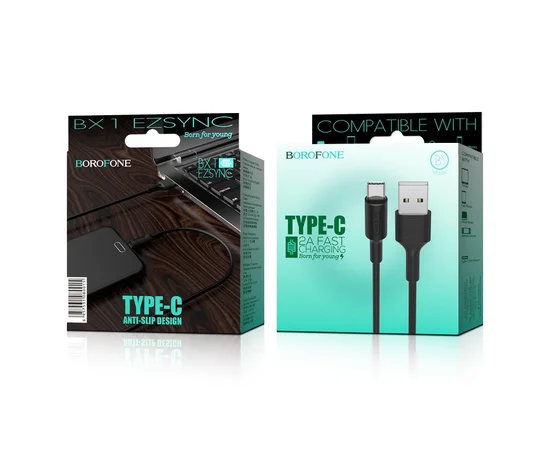 Дата кабель Borofone BX1 EzSync USB to Type-C (1m) Черный