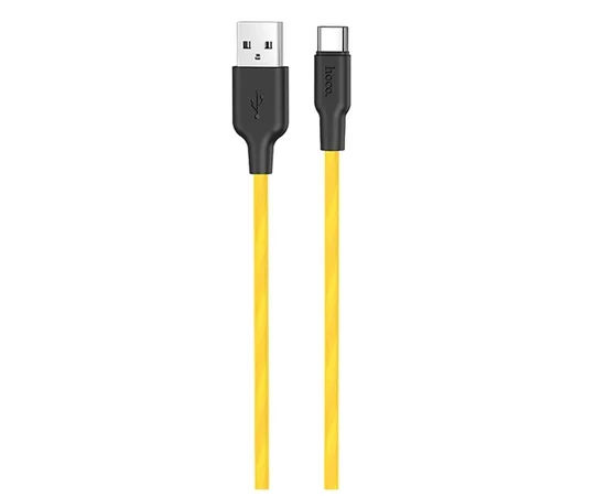 Дата кабель Hoco X21 Plus Silicone Type-C Cable (0.25m) Black / Orange